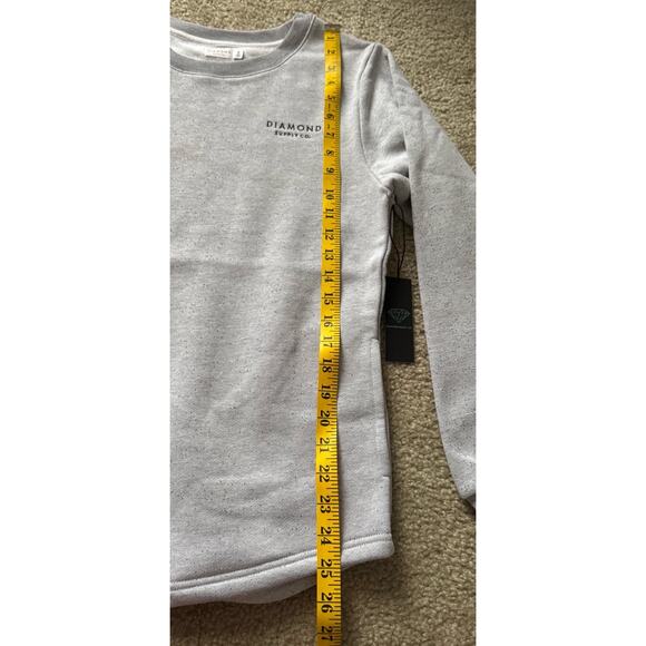 Diamond Supply Co Sweatshirt Mens Small Gray Red Spellout Streetwear Casual - Picture 7 of 7